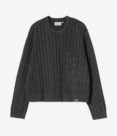 CARHARTT WIP WOMENS CARTER SWEATER I036394 SCHWARZ STÜCKGEFÄRBT - Shoelosophy
