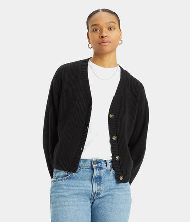LEVI'S WOMENS 스노우플레이크 카디건 A8728-0004 블랙 - Shoelosophy
