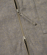 UNIVERSAL WORKS BRUSHED FLANNEL ZIP SHIRT 33561 BROWN HEATHER - Shoelosophy