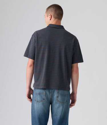 LEVI'S FINN BOXY POCKET POLO 008F5-0003 HARDAKER STRIPE NIGHTFALL NAVY