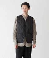 TAION MILITARY ZIP V NECK DOWN VEST CHARCOAL - Shoelosophy