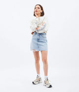 DR DENIM 2030121 ECHO SKIRT BLEACH SKY TRASHED HEM - Shoelosophy