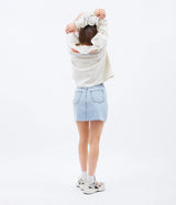 DR DENIM 2030121 ECHO SKIRT BLEACH SKY TRASHED HEM - Shoelosophy