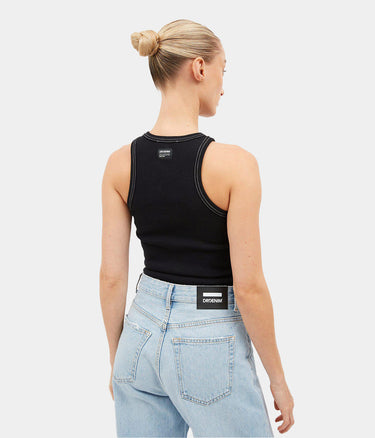 DR DENIM AMELIE TOP CONTRAST BLACK - Shoelosophy