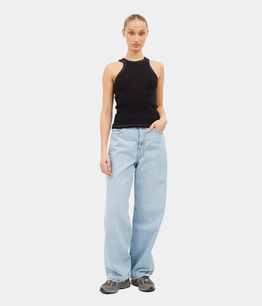 DR DENIM AMELIE TOP CONTRAST BLACK - Shoelosophy