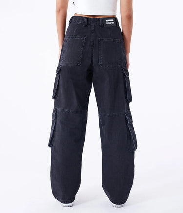DR DENIM WOMAN MULTI CARGO JEANS DAMEN SCHWARZ GEBRAUCHT - Shoelosophy