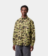 Carhartt WIP DUCK SHIRT I033769 CAMO DUCK GREEN STONE WASHED - Shoelosophy
