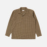 UNIVERSAL WORKS CAMP SHIRT 33750 OSCAR COTTON JACQUARD OLIVE - Shoelosophy