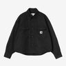CARHARTT WIP WOMENS KELLY SHIRT JACKET I036320 BLACK RINSED - Shoelosophy