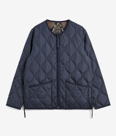 TAION UNISEX MILITARY W-ZIP CREW NECK DOWN JACKET DARK NAVY - Shoelosophy