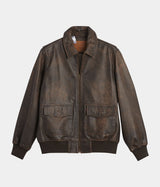 LEVI'S CLAYTON LEATHER AVIATOR JACKET 003AU-0000 BROWN LEATHER BRACKEN - Shoelosophy