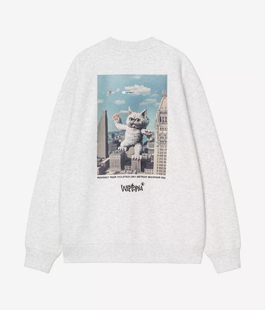 CARHARTT WIP WOMENS WIPTOPIA SCRIPT SWEATSHIRT I035515 ASH HEATHER - Shoelosophy
