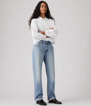 LEVI'S WOMENS 501 90s DENIM A1959-0117 HALLOWED OUR SELVEDGE - Shoelosophy