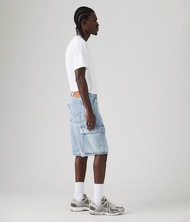 LEVI'S 478 BAGGY CARGO SHORTS 001GU-0004 BLUE STONE WASHED JORTS MAN - Shoelosophy
