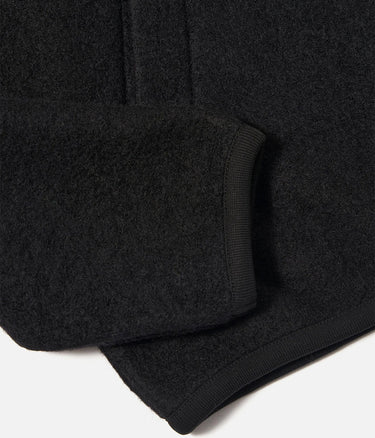 UNIVERSAL WORKS ZIP BOMBER WOLLFLEECE 00018 SCHWARZ - Shoelosophy