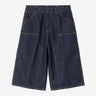 CARHARTT WIP OG DOUBLE KNEE LONG SHORT I037493 BLUE RINSED - Shoelosophy