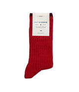 IN DER BOX BASIC-SOCKEN AUS BAUMWOLLE, GERIPPT, ROT, HERGESTELLT IN ITALIEN - Shoelosophy