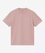 CARHARTT WIP WOMENS SCRIPT EMBROIDERY T-SHIRT I032293 GENTLE PINK - Shoelosophy