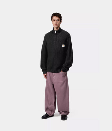 CARHARTT WIP DETROIT HALF ZIP SWEATER I035398 BLACK - Shoelosophy
