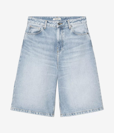 CARHARTT WIP DAMEN BELMONT SHORT I036598 BLAU HEAVY WORN BLEACHED - Shoelosophy
