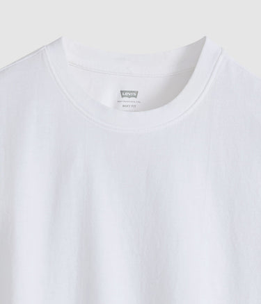 LEVI'S CROPPED T-SHIRT GARMENT DYED 0049F-0004 BRIGHT WHITE - Shoelosophy