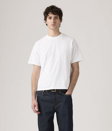 LEVI'S CROPPED T-SHIRT GARMENT DYED 0049F-0004 BRIGHT WHITE - Shoelosophy