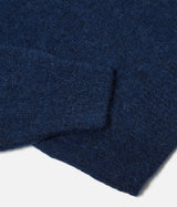 UNIVERSAL WORKS LYON CREW PULL 33457 ALPAGA KNIT NAVY - Shoelosophy