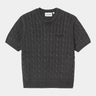 CARHARTT WIP WOMENS CARTER KNIT T-SHIRT I035181 BLACK GARMENT DYED - Shoelosophy