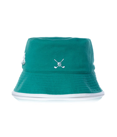 KANGOL GOLF REVERSIBLE BUCKET GREEN WHITE - Shoelosophy