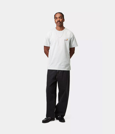 CARHARTT WIP AMERICAN SCRIPT T-SHIRT I029956 ASH HEATHER - Shoelosophy