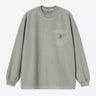 CARHARTT WIP 루즈 포켓 티셔츠 I036862 SHADY GREEN GARMENT DYED 긴팔 - Shoelosophy