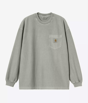 CARHARTT WIP LOOSE POCKET T-SHIRT I036862 SHADY GREEN GARMENT DYED LANGE ÄRMEL - Shoelosophy