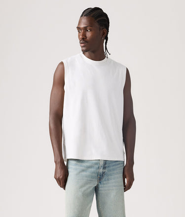 LEVI'S MUSCLE TANK 90S FADE 004V1-0005 BRIGHT WHITE SLEEVELESS BOXY FIT - Shoelosophy