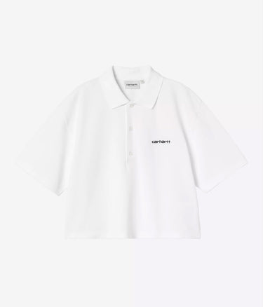 CARHARTT WIP WOMENS SCRIPT POLO TS I034553 WEISS - Shoelosophy