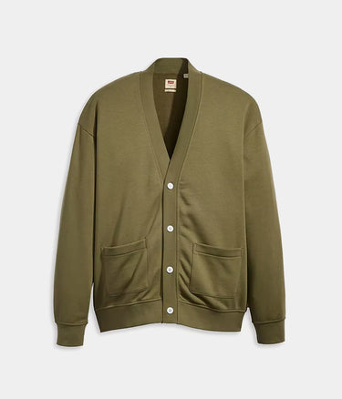 LEVI'S SWEATSHIRT CARDIGAN BURNT OLIVE - Shoelosophy