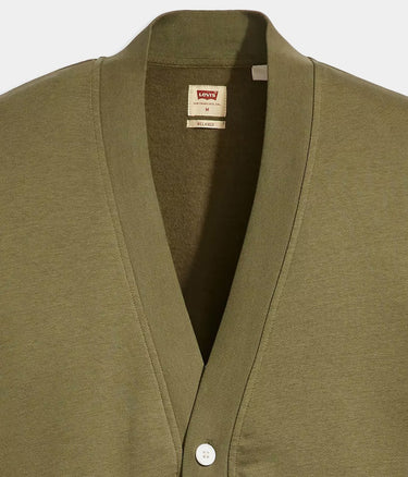 LEVI'S SWEATSHIRT CARDIGAN BURNT OLIVE - Shoelosophy