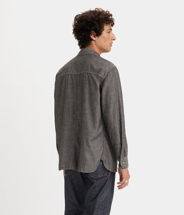 LEVI'S AUBURN WORKER SHIRT A7224-0002 RILEY BLACK CHAMBRAY - Shoelosophy