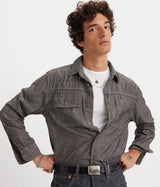 LEVI'S AUBURN WORKER SHIRT A7224-0002 RILEY BLACK CHAMBRAY - Shoelosophy
