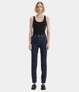 LEVI'S MADE OF JAPAN WOMENS HIGH RISE SLIM SELVEDGE DARK RINSED - Shoelosophy
