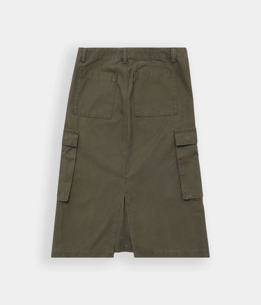LEVI'S WOMENS CARGO MIDI SKIRT A7539-0003 OLIVE NIGHT - Shoelosophy