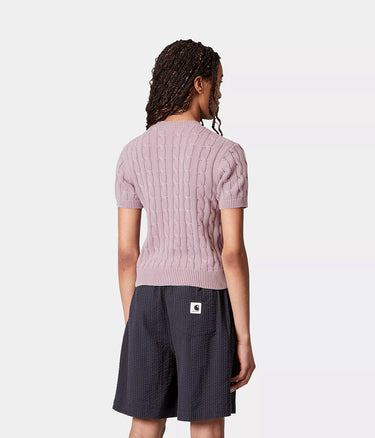 CARHARTT WIP WOMENS CARTER KNIT T-SHIRT I035181 PINK FOG - Shoelosophy