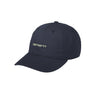 CARHARTT WIP CANVAS SCRIPT CAP I028876 DEEP NIGHT GENTLE GREEN - Shoelosophy