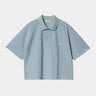 CARHARTT WIP WOMENS SCRIPT POLO TS I034553 FROSTED BLUE - Shoelosophy