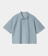 CARHARTT WIP WOMENS SCRIPT POLO TS I034553 FROSTED BLUE - Shoelosophy