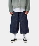 CARHARTT WIP OG DOUBLE KNEE LONG SHORT I037493 BLUE RINSED - Shoelosophy