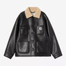 CARHARTT WIP WOMENS SHEPTON OG MICHIGAN COAT I035975 BLACK NATURAL - Shoelosophy