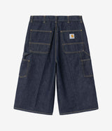 CARHARTT WIP OG DOUBLE KNEE LONG SHORT I037493 BLUE RINSED - Shoelosophy