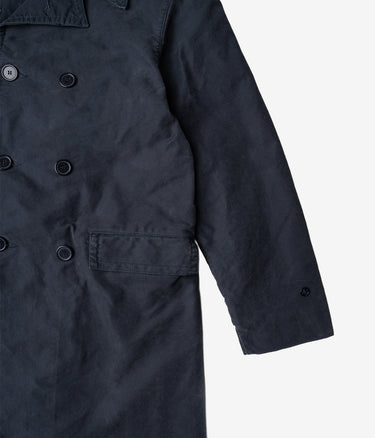 CHESAPEAKE'S JUNGLE CLOTH NAVAL OFFICER TRENCH COAT NAVY BLUE - Shoelosophy