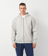 NEW BALANCE FLEECE HOODED SWEATSHIRT JACKET MJ41502AG GREY HEATHER - Shoelosophy