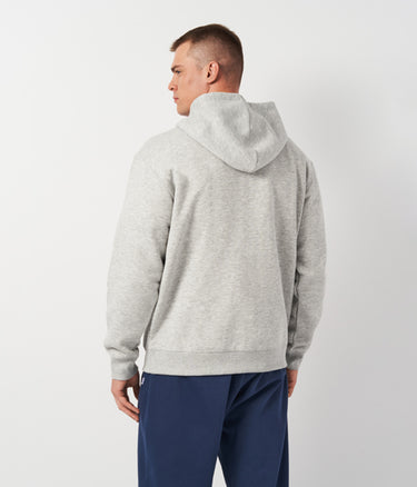 NEW BALANCE FLEECE HOODED SWEATSHIRT JACKET MJ41502AG GREY HEATHER - Shoelosophy